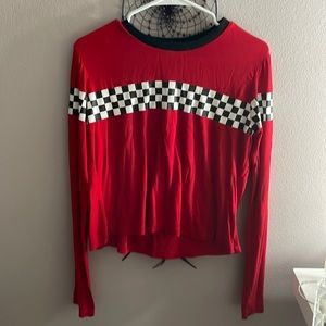 Rue21 XL Red, black & white checker.